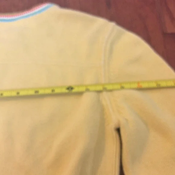 Tommy Hilfiger Women Yellow Striped Collar Sweater M Made in Japan Spring Cozy - Picture 8 of 10